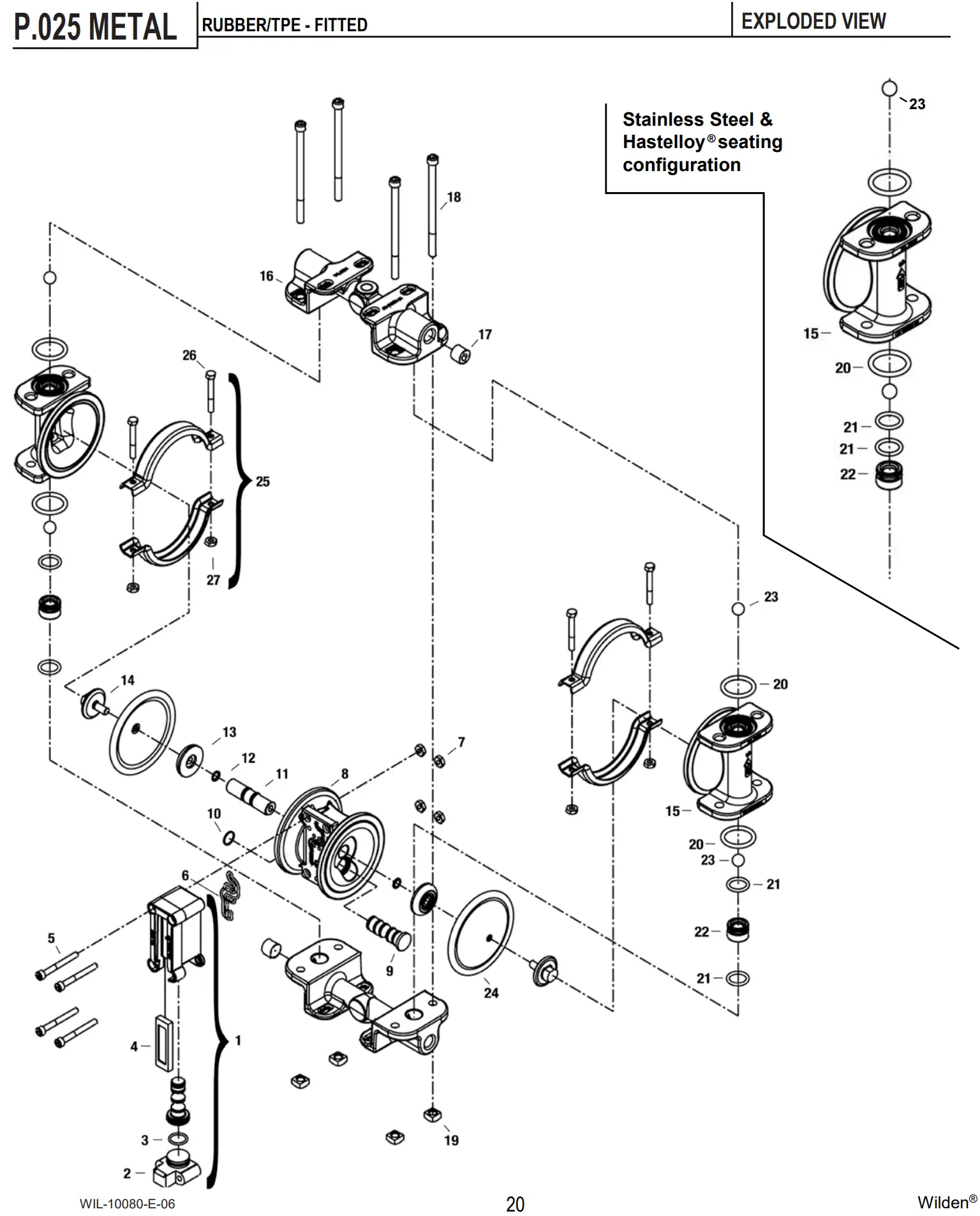 kit WILDEN modelo P.025 metálica