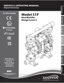 Bomba diafragma Sandpiper S1f no metalica manual de servicio