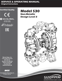 Bomba diafragma Sandpiper S30 metalica manual de servicio