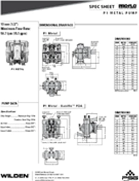 Bomba diafragma WILDEN P1 datos tecnicos