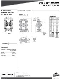 Bomba diafragma WILDEN P8 datos tecnicos